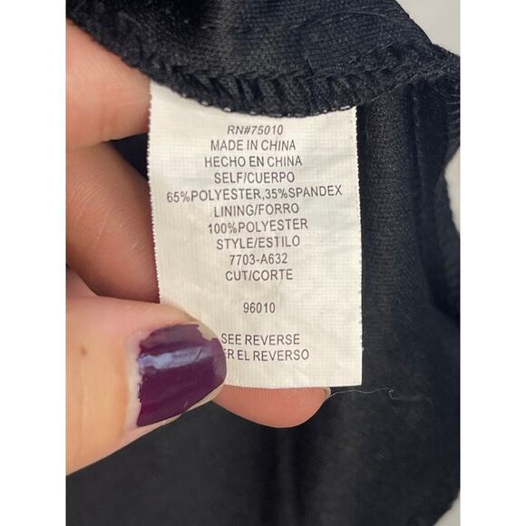 Jodi Kristopher Blk/Gold Metallic Crochet Bell Long Sleeve Women's Medium Dress - Picture 6 of 6